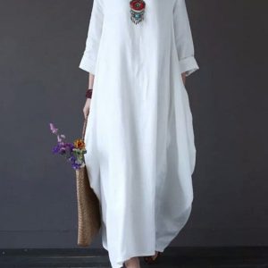 COMFY LINEN TUNIC DRESS