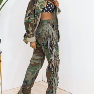 Army fatigue Fringe pants