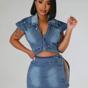 Denim Split Set